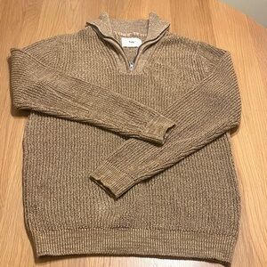 Folk Tan Knit half zip
